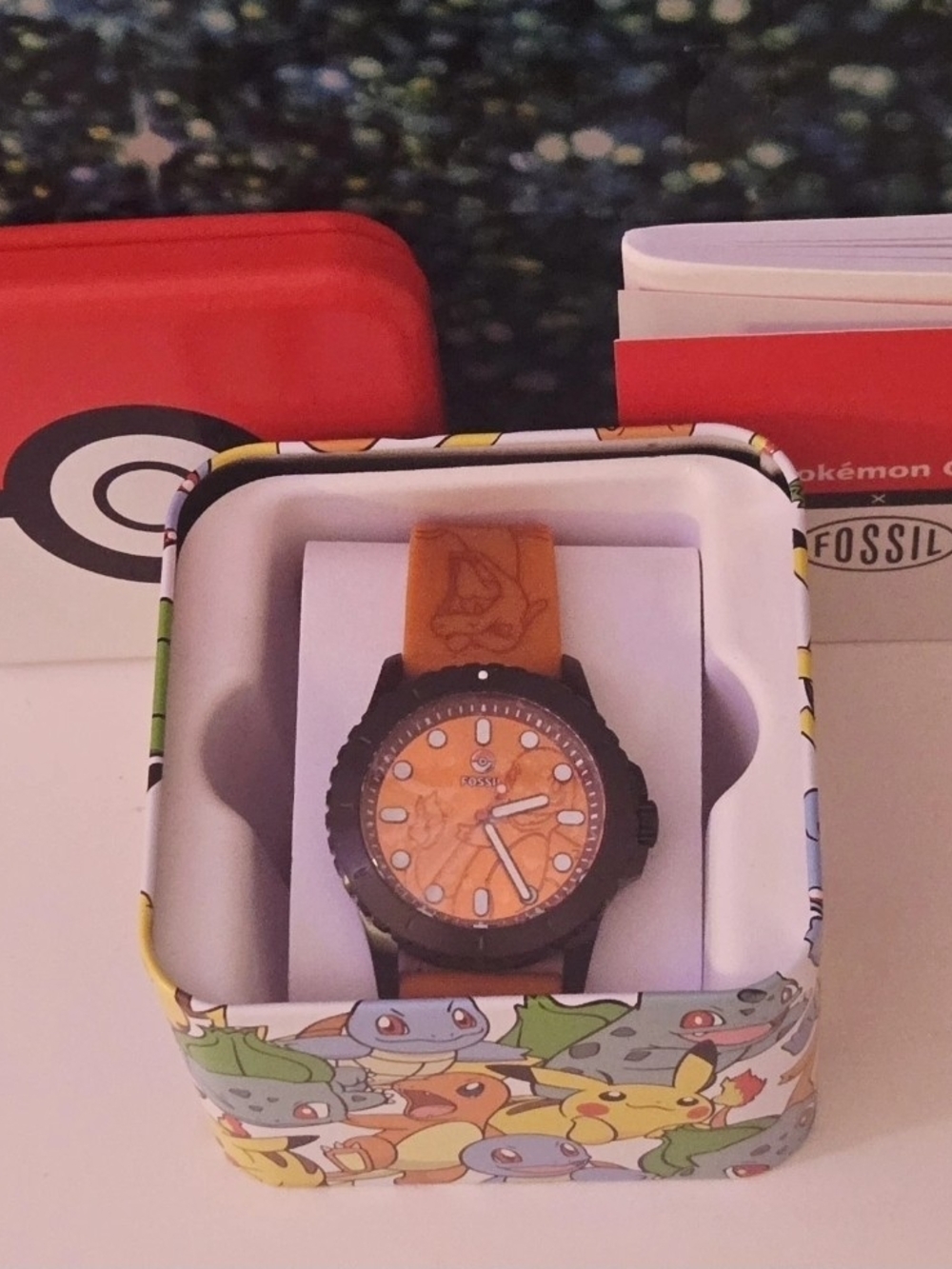 Pokémon Center x Fossil Charmander Orange Watch FS5957 Brand New Sealed Box